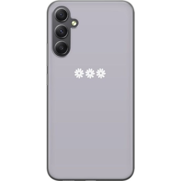 Samsung Galaxy A35 Läpinäkyvä kuori Lila Blomminimalismi - tyylikäs kukkakuva lila taustalla