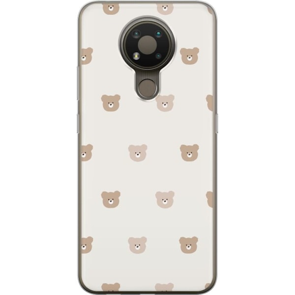 Nokia 3.4 Läpinäkyvä kuori Teddy-tausta - söpöt teddykarh