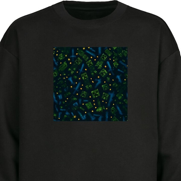 Sweatshirt för Vuxen | Klassisk Collegetröja Minecraft Dunge svart S