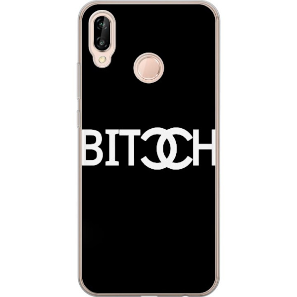 Huawei P20 lite Genomskinligt Skal Bitch Chanel Inspirerad Streetstyle Mode Textmotiv Trend Fashion Ikonisk Stil Urban Design