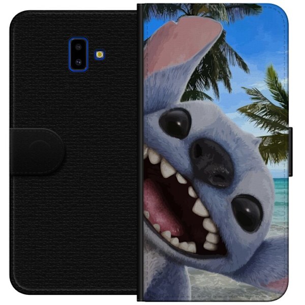 Samsung Galaxy J6+ Plånboksfodral Stitch mobilskal med Palmer i söt vänskapsdesign
