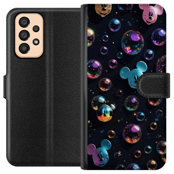 Samsung Galaxy A33 5G Plånboksfodral Musse Pigg Disney Bubblor Design Roligt Motiv Populär Disneyfigur Tecknad Serie Barnklassiker