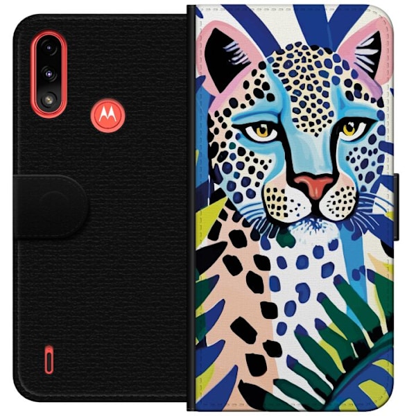 Motorola Moto E7 Power Lommeboketui Levende Leopard