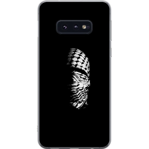 Samsung Galaxy S10e Genomskinligt Skal Keffiyeh-mönster – klassisk svartvit palestinasjal med kulturell tyngd