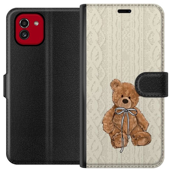Samsung Galaxy A03 Tegnebogsetui Lille Teddy – klassisk teddy i enkel design