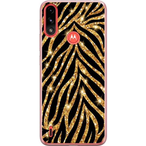 Motorola Moto E7 Power Cover / Mobilcover - Guld & Glitter