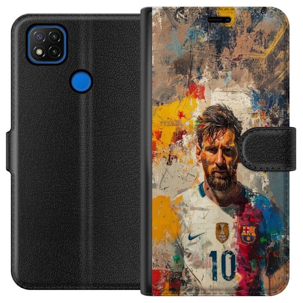 Xiaomi Redmi 9C Tegnebogsetui Messi Art