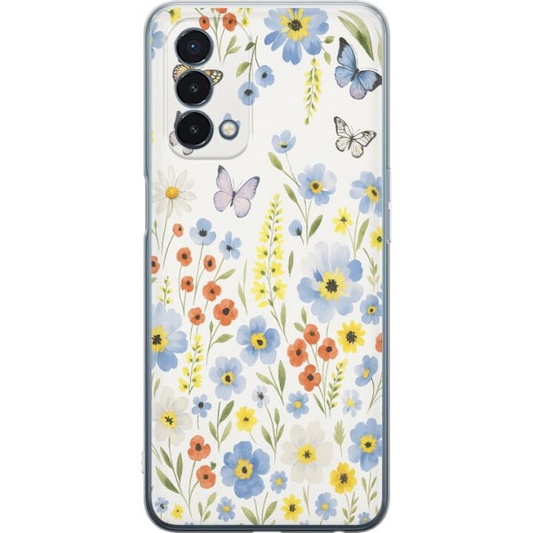 OnePlus Nord N200 5G Läpinäkyvä kuori Kesäkukat
