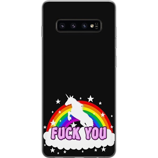 Samsung Galaxy S10 Gennemsigtig cover Enhjørning Regnbue