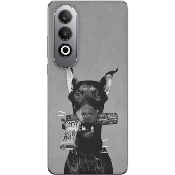 OnePlus Nord CE4 Läpinäkyvä kuori Harmaa Koira Graafinen Suunnittelu Kovan Eläinaiheen Katutaide Urbaani Trendi Koiran Ystävä Tyyli Suosittu Aih