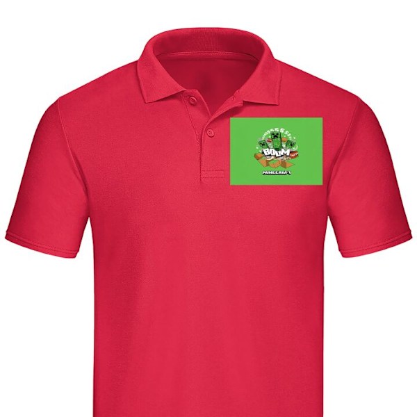 Piké för Vuxen | Elegant Pikétröja Minecraft Boom Röd XX-Large