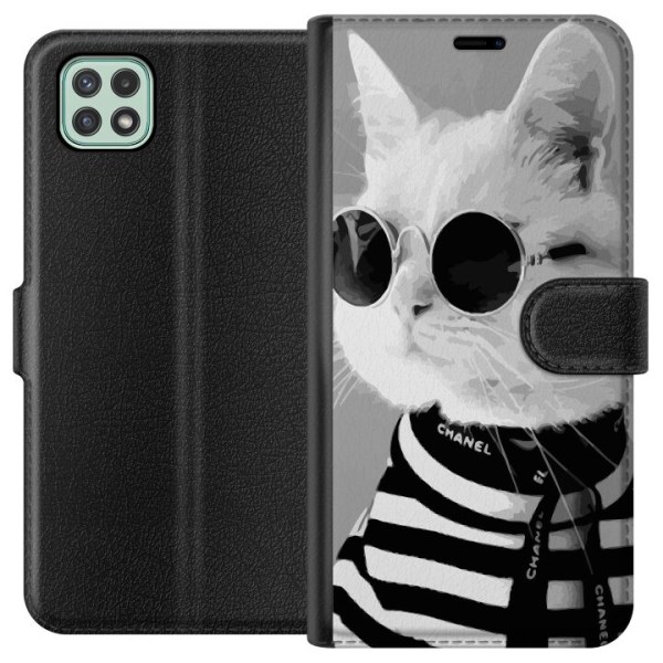 Samsung Galaxy A22 5G Plånboksfodral Fancy Cat