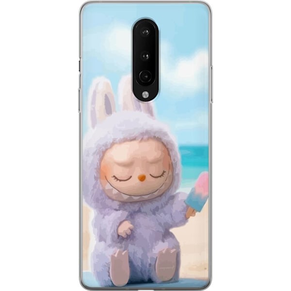 OnePlus 8 Genomskinligt Skal Labubu Pink Mood – Rosa monsterdesign