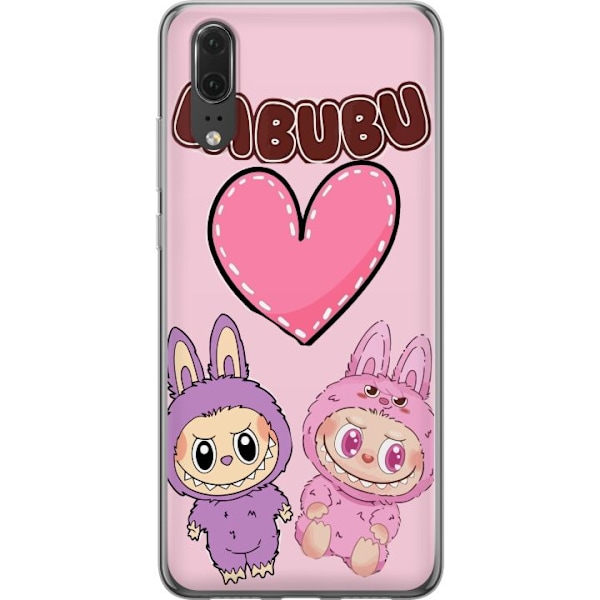 Huawei P20 Genomskinligt Skal Labubu Pink Monster