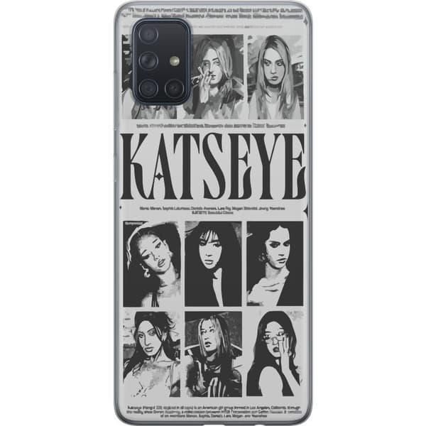 Kompatibelt Mobildeksel til Samsung Galaxy A71 KATSEYE svartvit poster grå