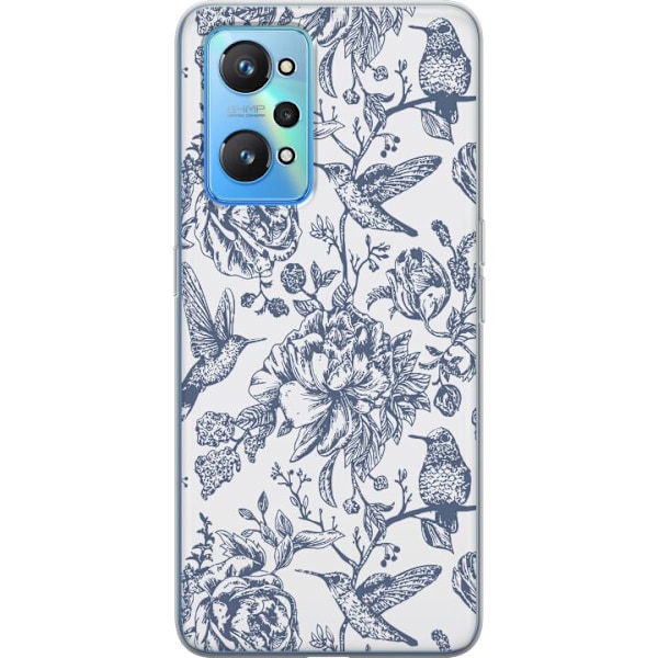 Realme GT Neo2 Läpinäkyvä kuori Kukat & Linnut - Romanttine