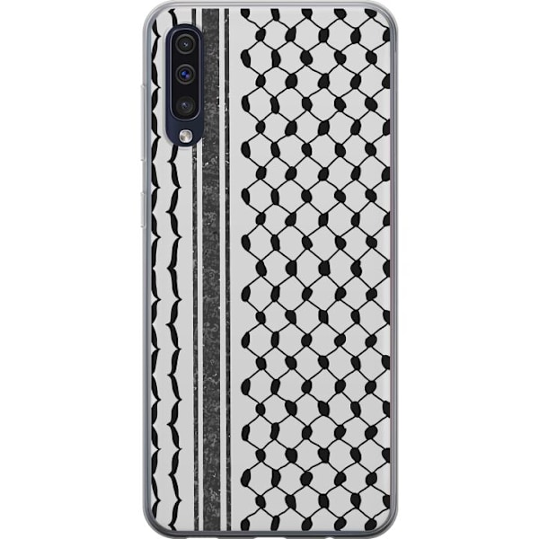Samsung Galaxy A50 Läpinäkyvä kuori Palestiinalainen kuvio - perinteiseen tyyliin inspiroima keffiyeh-kangas