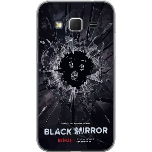 Samsung Galaxy Core Prime Läpinäkyvä kuori Black Mirror Sci-Fi Netflix -sarja Dystopia Teknologia Cyberpunk Synkkä TV Videopeli Teema