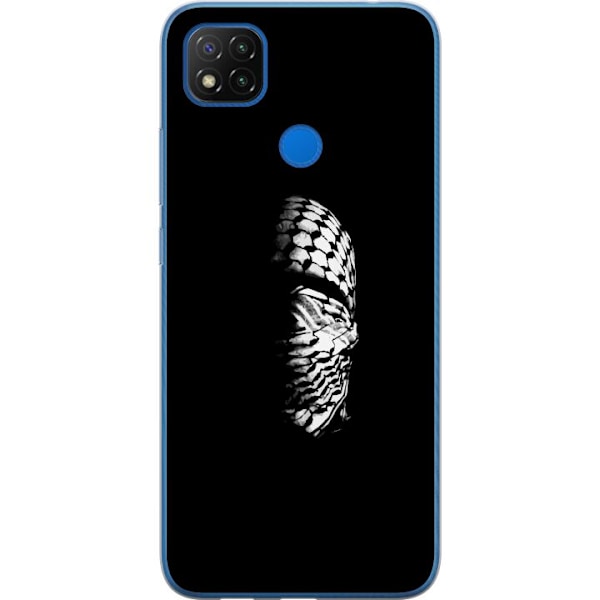 Xiaomi Redmi 9C NFC Läpinäkyvä kuori Keffiyeh-kuviointi - klassinen palestiinalainen mustavalkoinen shaali, jolla on kulttuurinen merkitys