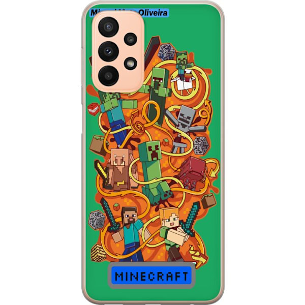 Samsung Galaxy A23 5G Läpinäkyvä kuori Minecraft