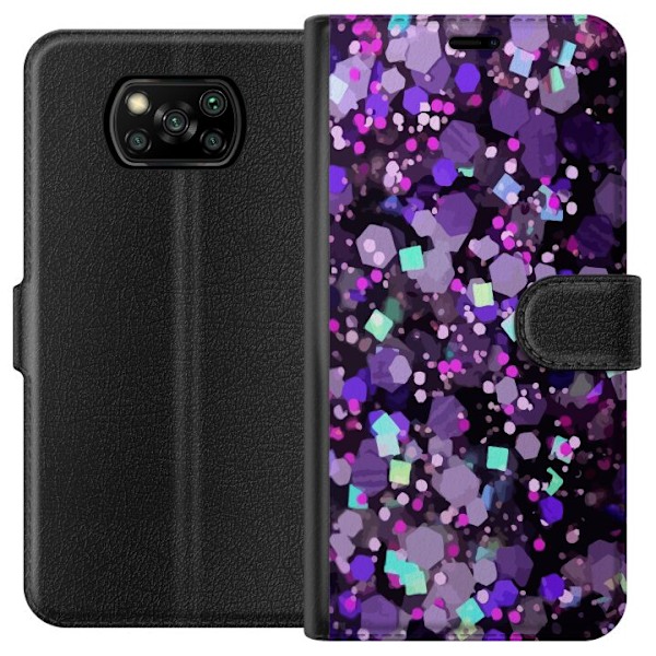 Xiaomi Poco X3 NFC Lommeboketui Lilla Glitter