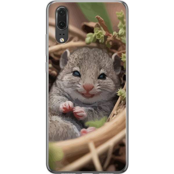 Huawei P20 Läpinäkyvä kuori Rotta Hymyilevä Eläinaihe Kaupunkikuva Urban Graafinen Suunnittelu Suosittu Hauska Motiivi Taide Tyyli