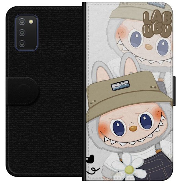 Samsung Galaxy A03s Lompakkokotelo Labubu Minimal Mood - Yksinkertainen ja tyylikäs hirviösuunnittelu