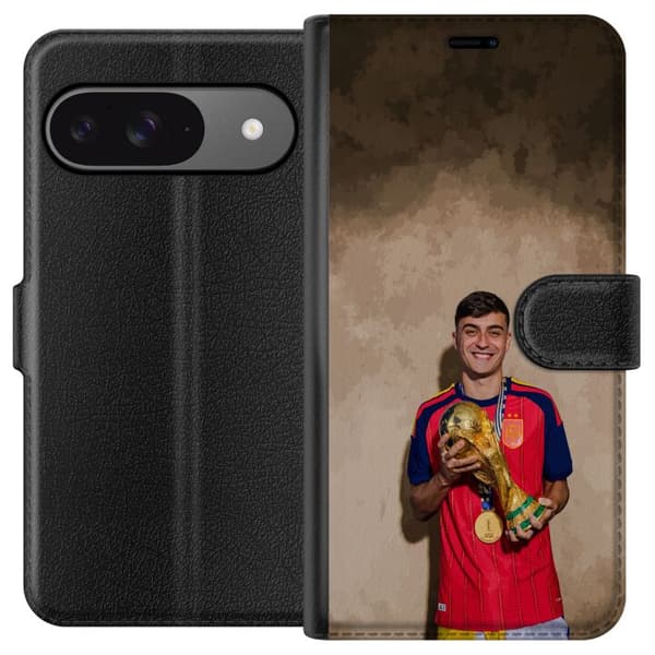 Kompatibel Tegnebogsetui til Google Pixel 9 Pro Pedri holder VM-trofæet, fodboldstjerne Spanien supporterdesign rød