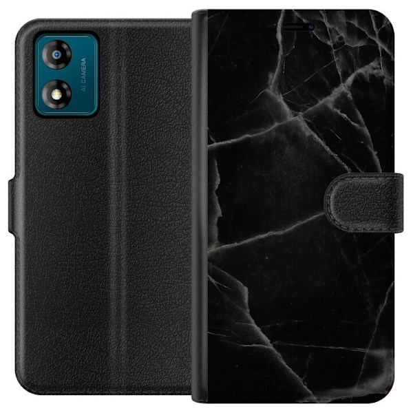 Motorola Moto E13 Tegnebogsetui Sort marmor