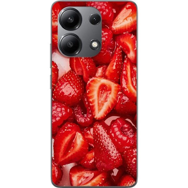 Xiaomi Redmi Note 13 4G Genomskinligt Skal Jordgubbsmönster
