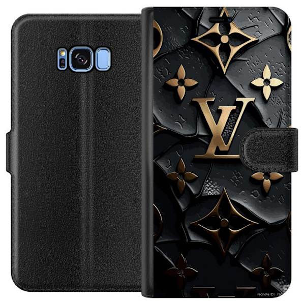 Samsung Galaxy S8 Tegnebogsetui Louis Vuitton Mørk Tilstand Design Sort Luksus Stil Mode Populær Grafisk Mønster Modeikon Luksusmærke