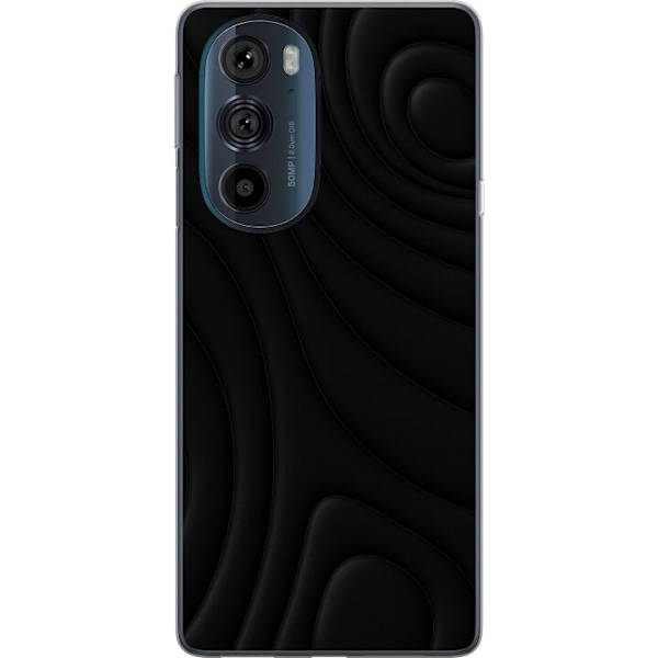 Motorola Edge 30 Pro Gennemsigtig cover Sorte Bølger