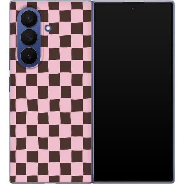 Kompatibelt Mobilskal till Samsung Galaxy Z Fold7 Rosa schackrutor rosa