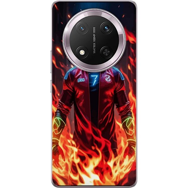 Honor Magic7 Lite Läpinäkyvä kuori Ronaldo Inferno - jalkapallolegenda liekeissä