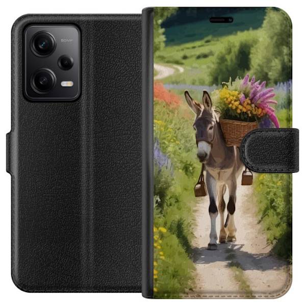 Xiaomi Redmi Note 12 Pro Plånboksfodral Åsna Djurmotiv Rolig Design Naturmotiv Populär Dekor Humor Grafiskt Djurtema Exotiskt