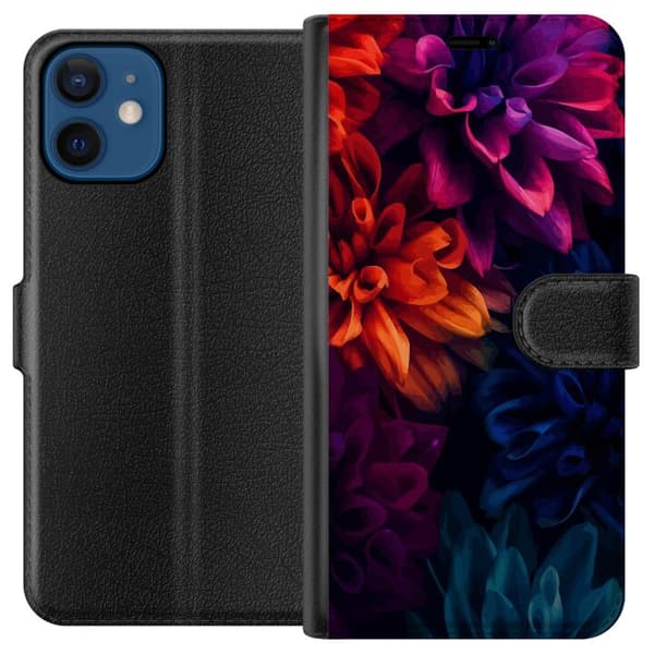 Kompatibelt Plånboksfodral till Apple iPhone 12 mini Färgglada blommor