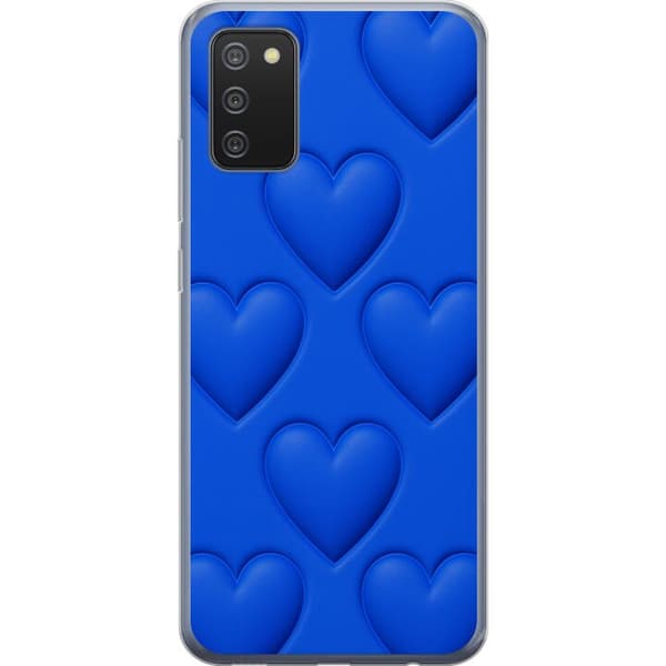 Kompatibel Mobilcover til Samsung Galaxy A02s Blå Hjerter