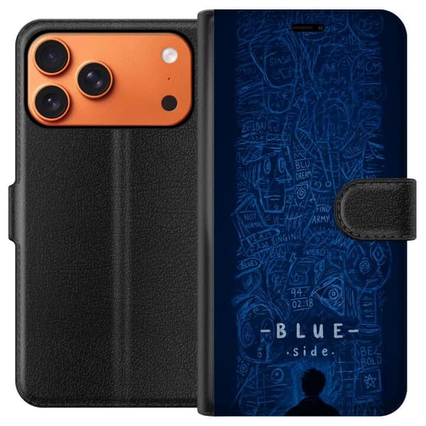 Kompatibelt Plånboksfodral till Apple iPhone 17 Pro Max Blue Side illustration blå