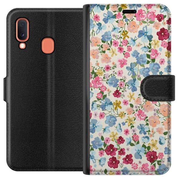 Kompatibelt Lommeboketui til Samsung Galaxy A20e Blomster