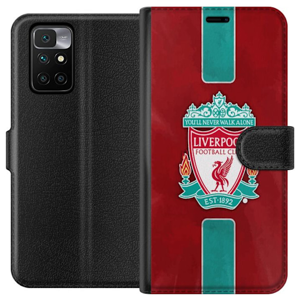 Xiaomi Redmi 10 Tegnebogsetui Liverpool FC - Klassisk Fodboldstolthed i Rødt