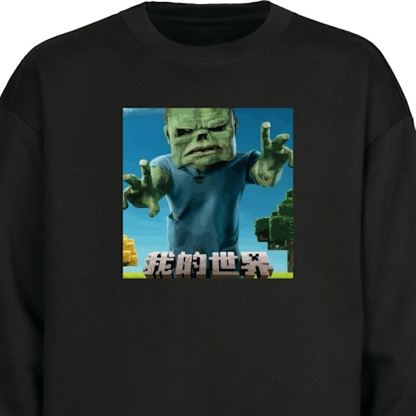 Sweatshirt til Børn | Blød & Klassisk Sweatshirt A Minecraft Movie sort one size