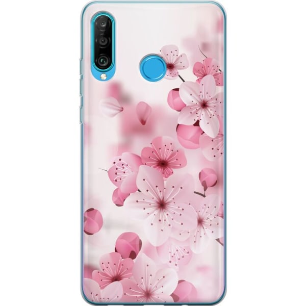 Huawei P30 lite Gjennomsiktig deksel Kirsebærblomst