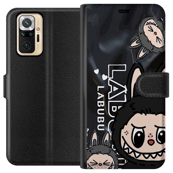 Xiaomi Redmi Note 10 Pro Tegnebogsetui <nl>Labubu Black Energy - Sort mønster i gade stil