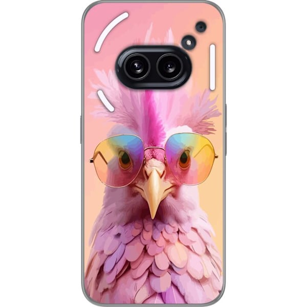 Nothing Phone (2a) Gennemsigtig cover Pink Bird