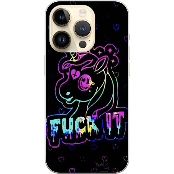 Apple iPhone 15 Pro Gjennomsiktig deksel Fuck it Unicorn