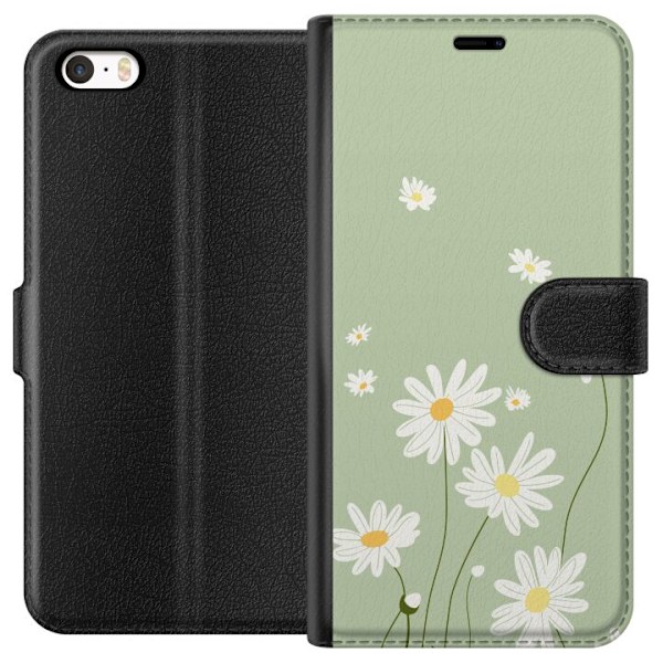 Apple iPhone 5 Plånboksfodral Prästkragar – blommigt mönster i svensk sommarstil