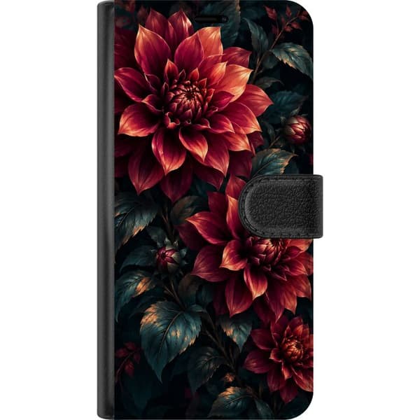 Kompatibelt Plånboksfodral till Apple iPhone 6s Röda dahlior röd