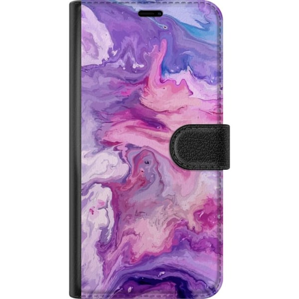 OnePlus 6 Tegnebogsetui Marmor Lilla