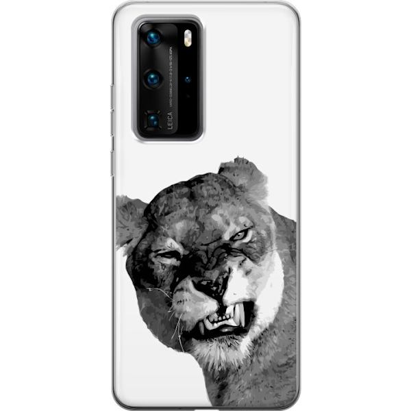 Huawei P40 Pro Genomskinligt Skal Lejon Konst Artistiskt Djurmotiv Afrikanskt Stil Djungel Känsla Grafiskt Motiv Hemdekor Djurtema