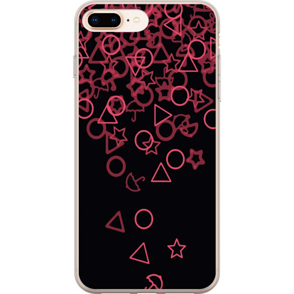 Apple iPhone 7 Plus Genomskinligt Skal Squid Game Ikoner Serie Design Populärt TV Spel Ikoner Grafiskt Motiv Asiatisk Trend Dramaserie